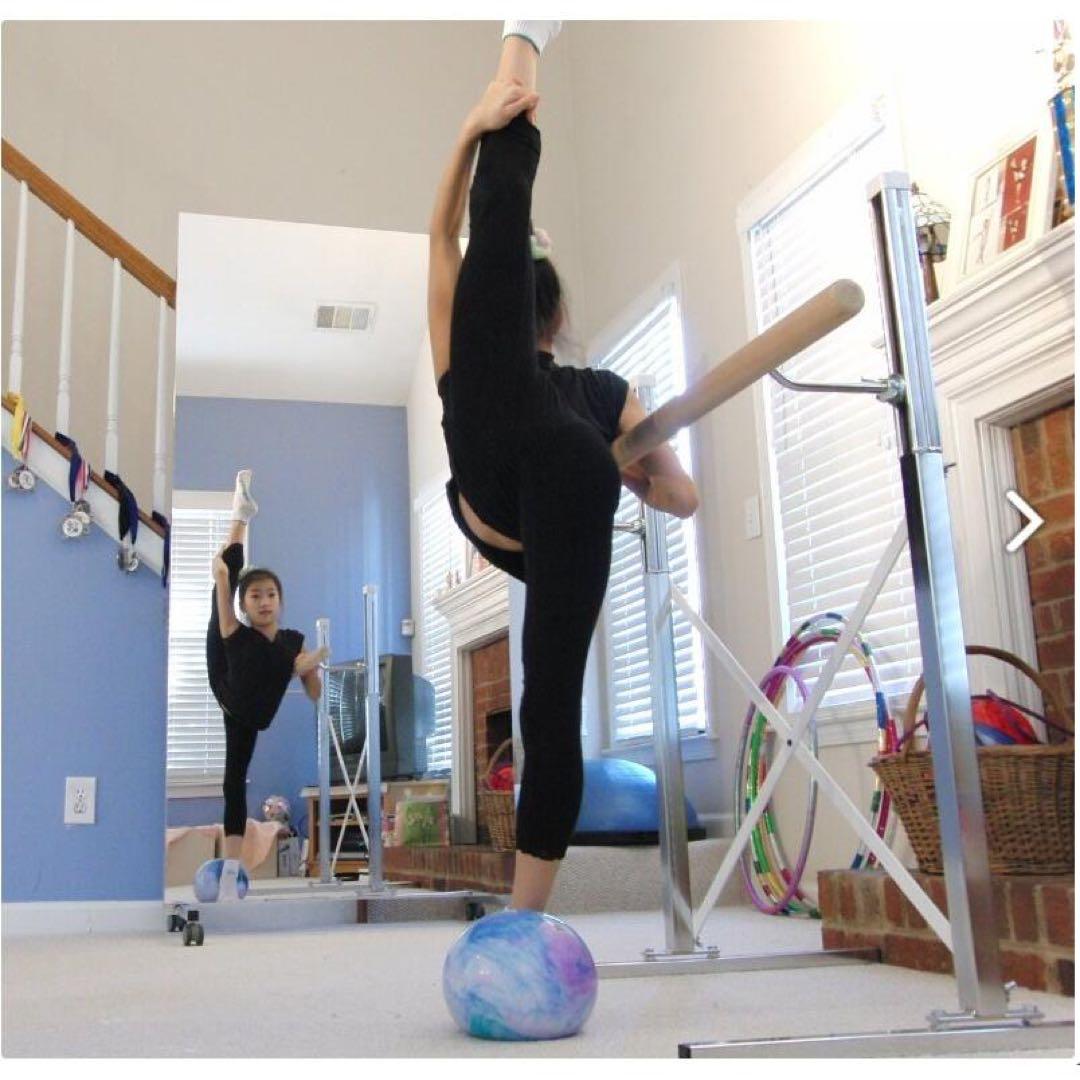 ダンスミラー 割れない鏡 幅100cmｘ160cm キャスター付き　シルバー