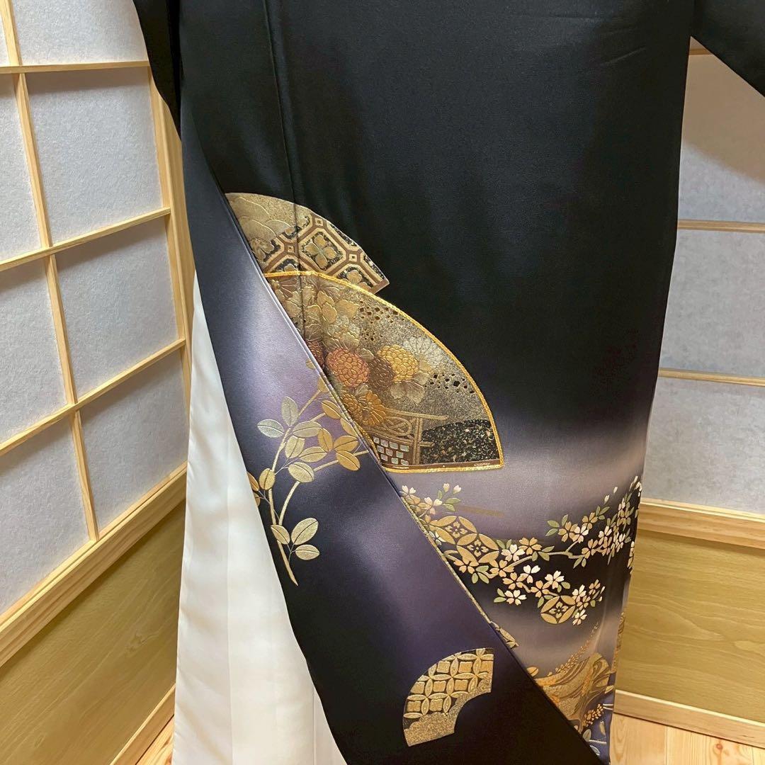 mimion様［7141］黒留袖 泰常 幅広サイズ ロング丈 比翼 五つ紋 正絹