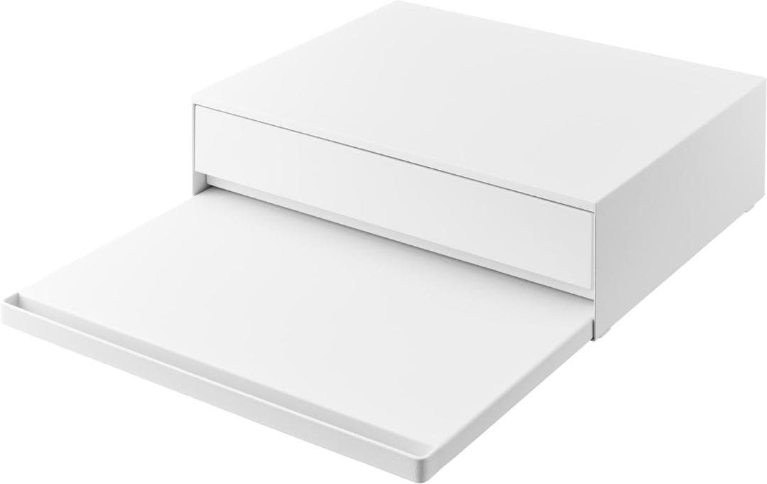 tower キッチン家電下引き出し&スライドテーブル 幅45cm山崎実業 白