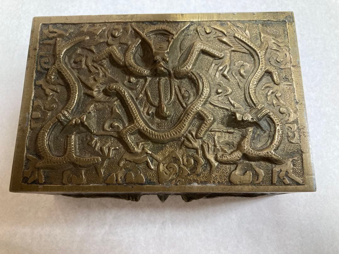 アンティーク 真鍮製宝石箱　天津居留民團・天津共益會記念品