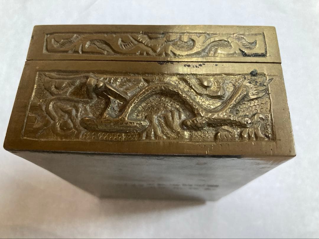 アンティーク 真鍮製宝石箱　天津居留民團・天津共益會記念品