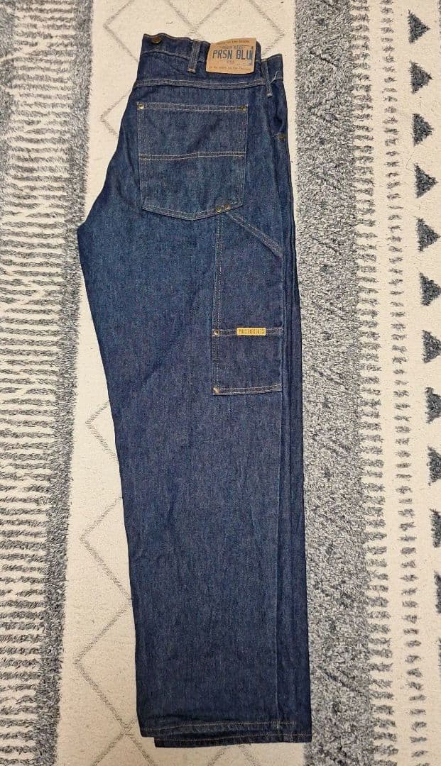 PRISON BLUES ワークジーンズ サスペンダーボタン リジッドブルー