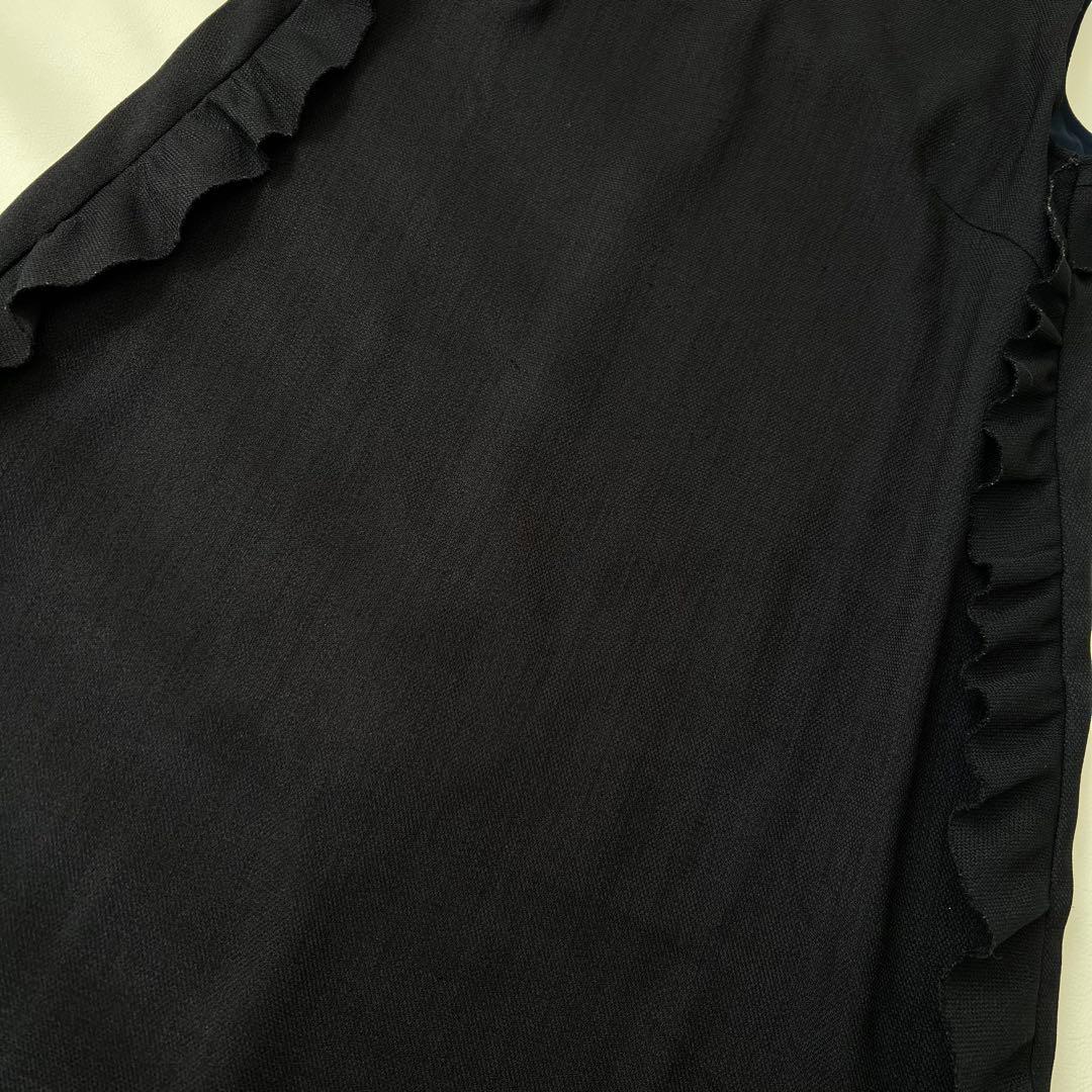 良品　Rene ルネ　Aラインワンピース　サイドフリル　バックフリル　ネイビー