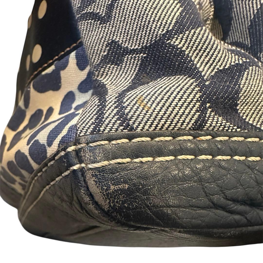 コーチ　ハンドバッグ　ターンロック　パッチワーク　デニム　肩掛け　10816