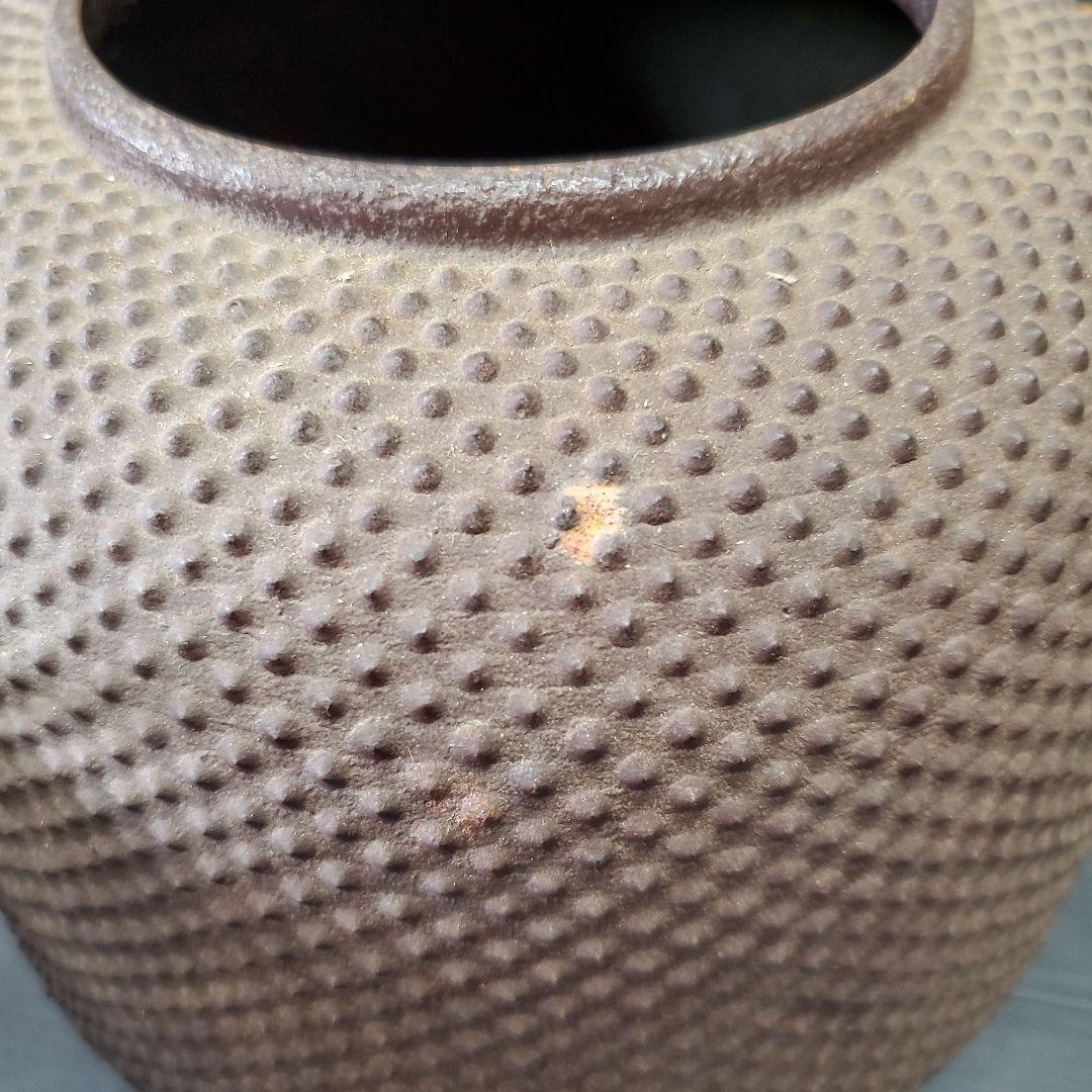 人間国宝 高橋敬典 『棗霰釜』 共箱 茶道具 茶釜 共箱 140