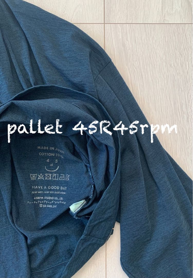 45R45rpm スーピマ天竺のギャザーブラウス(インディゴ)