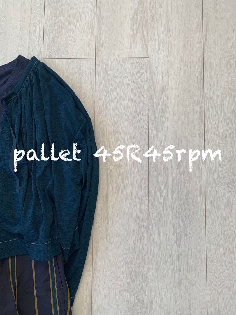 45R45rpm スーピマ天竺のギャザーブラウス(インディゴ)