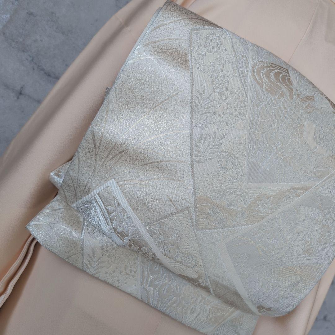 訪問着　フルセット　着物　正絹　加賀友禅　松坂屋　花梅　祝い事　O2