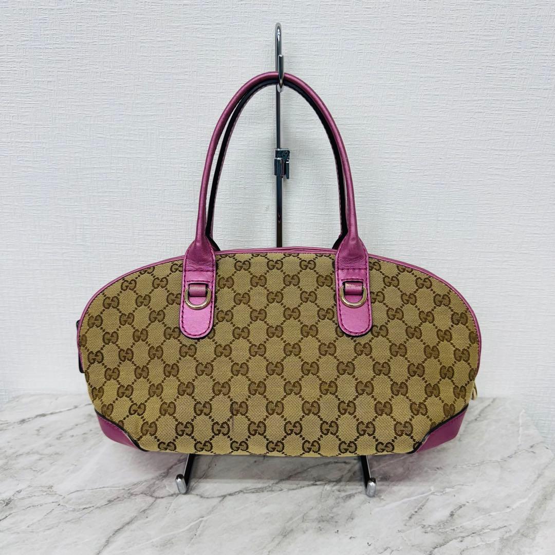 ✨GUCCI✨グッチ✨GG柄✨ブラウン✨ピンク✨ハンドバッグ✨
