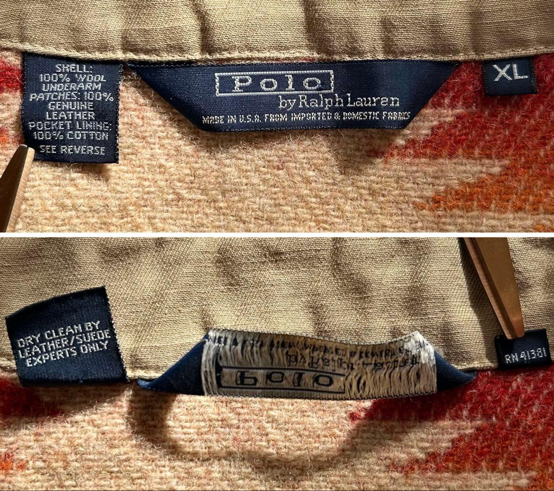 XL usa製 polo by ralph laurenネイティブ柄ウールベスト