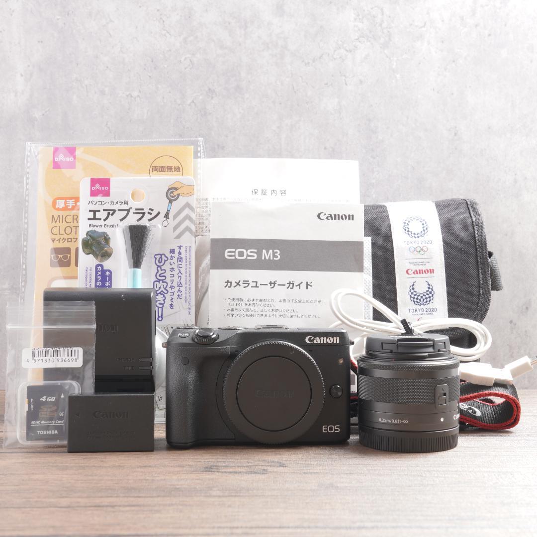 ✨美品✨Wi-Fi✨自撮りOK✨ブラック✨Canon EOS M3　958-1