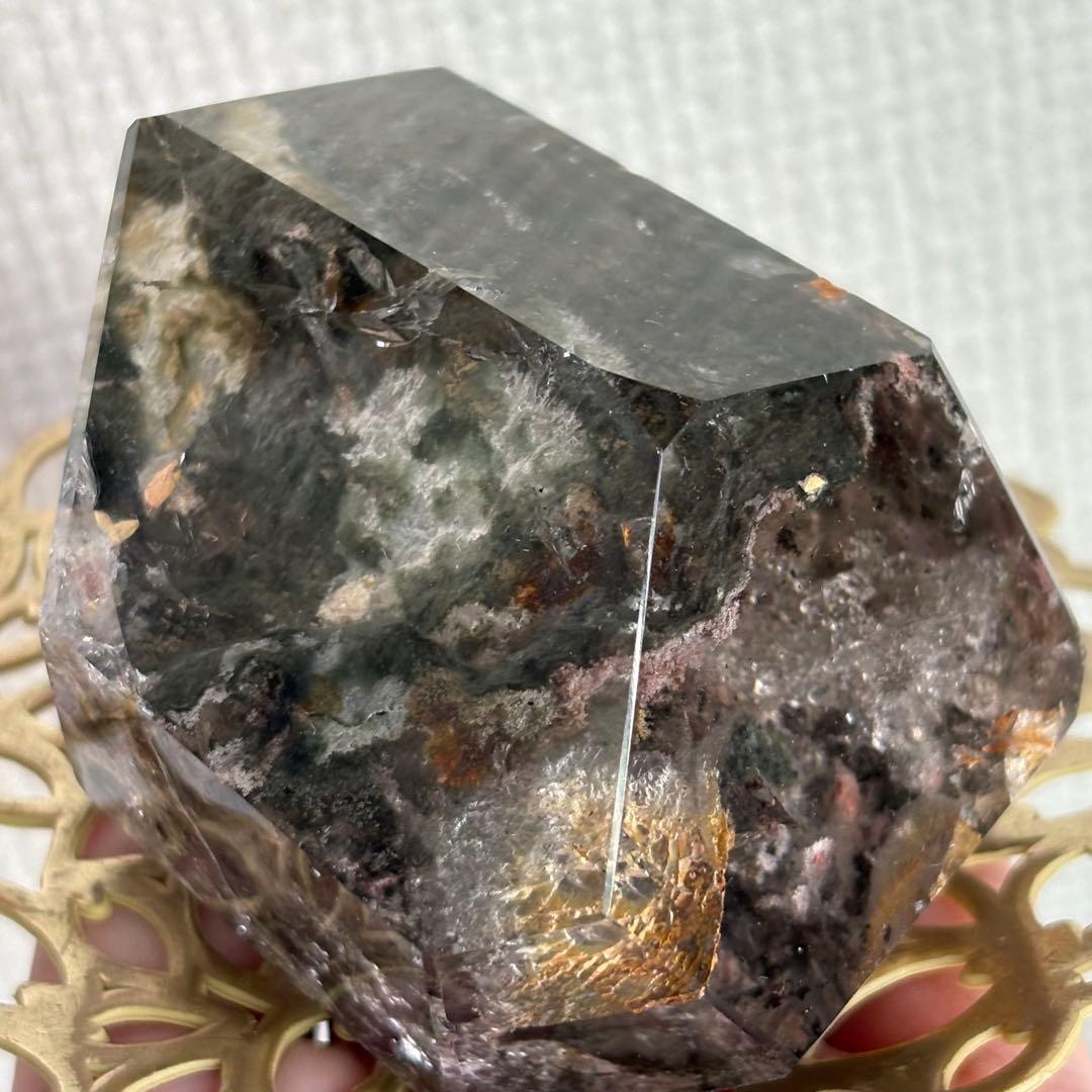 天然石 グリーン四季ガーデンクォーツ フリーフォーム置物285g