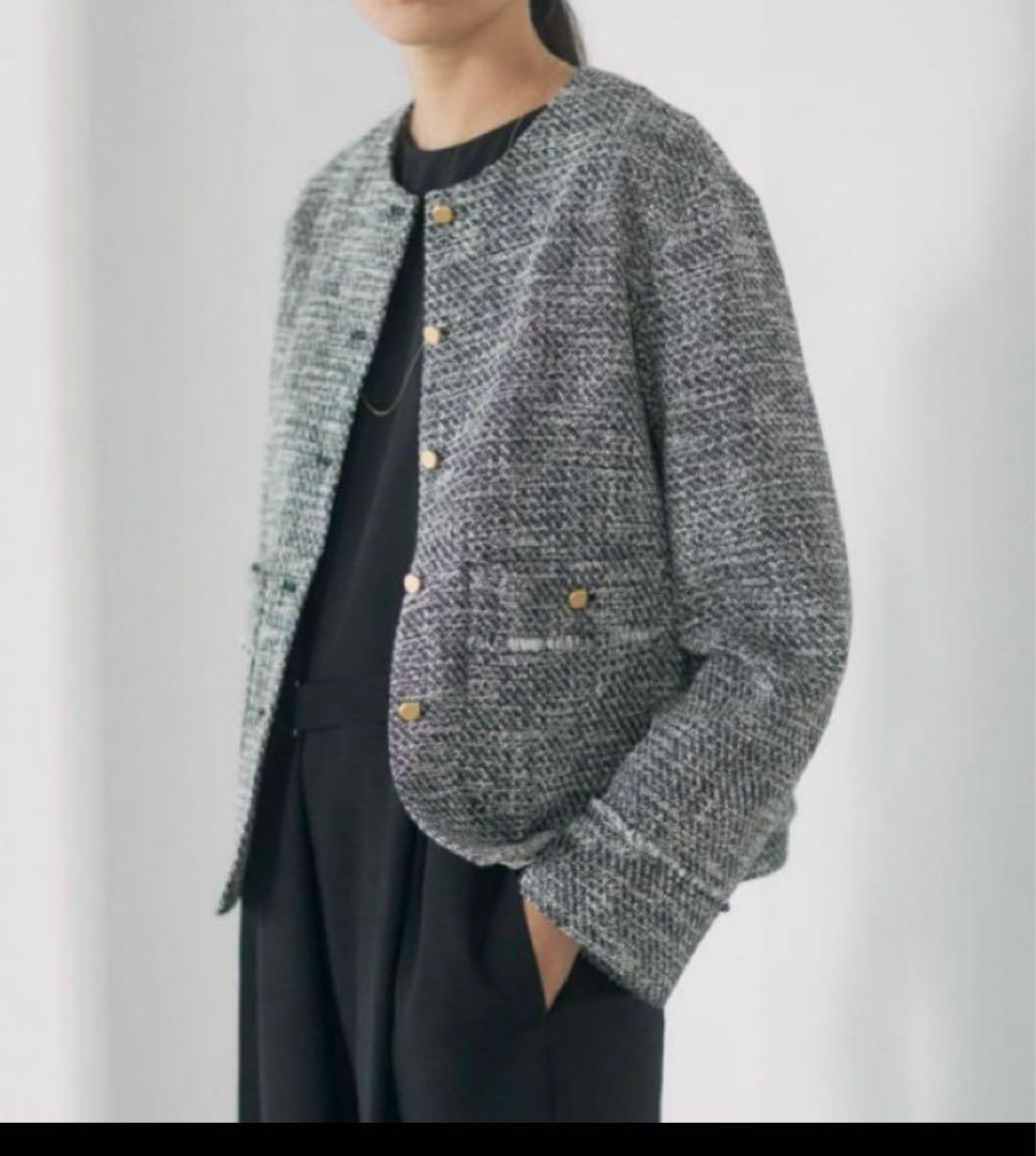 【美品】URBAN RESEARCH ツイード ノーカラージャケット