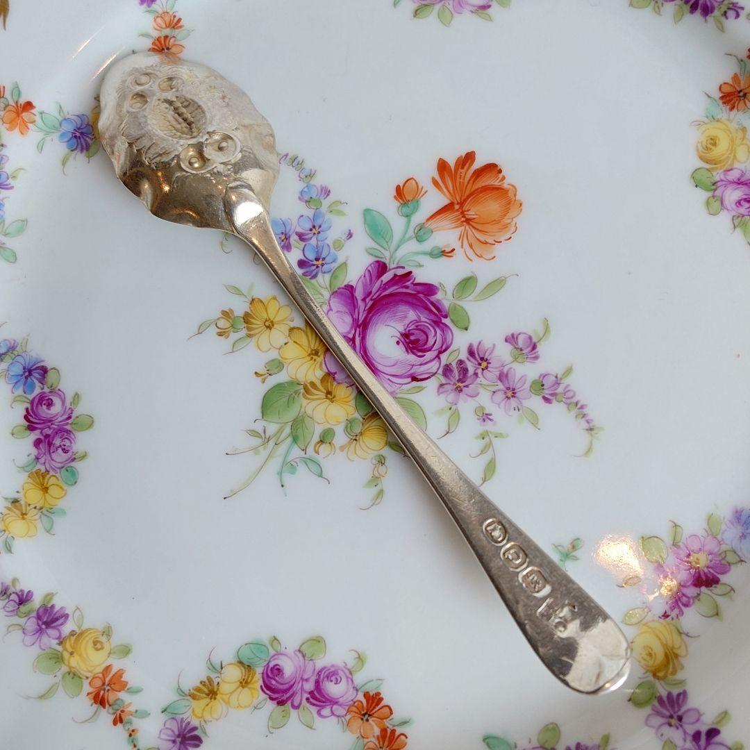 イギリス　アンティーク　ジャムスプーン　スターリングシルバー 純銀製