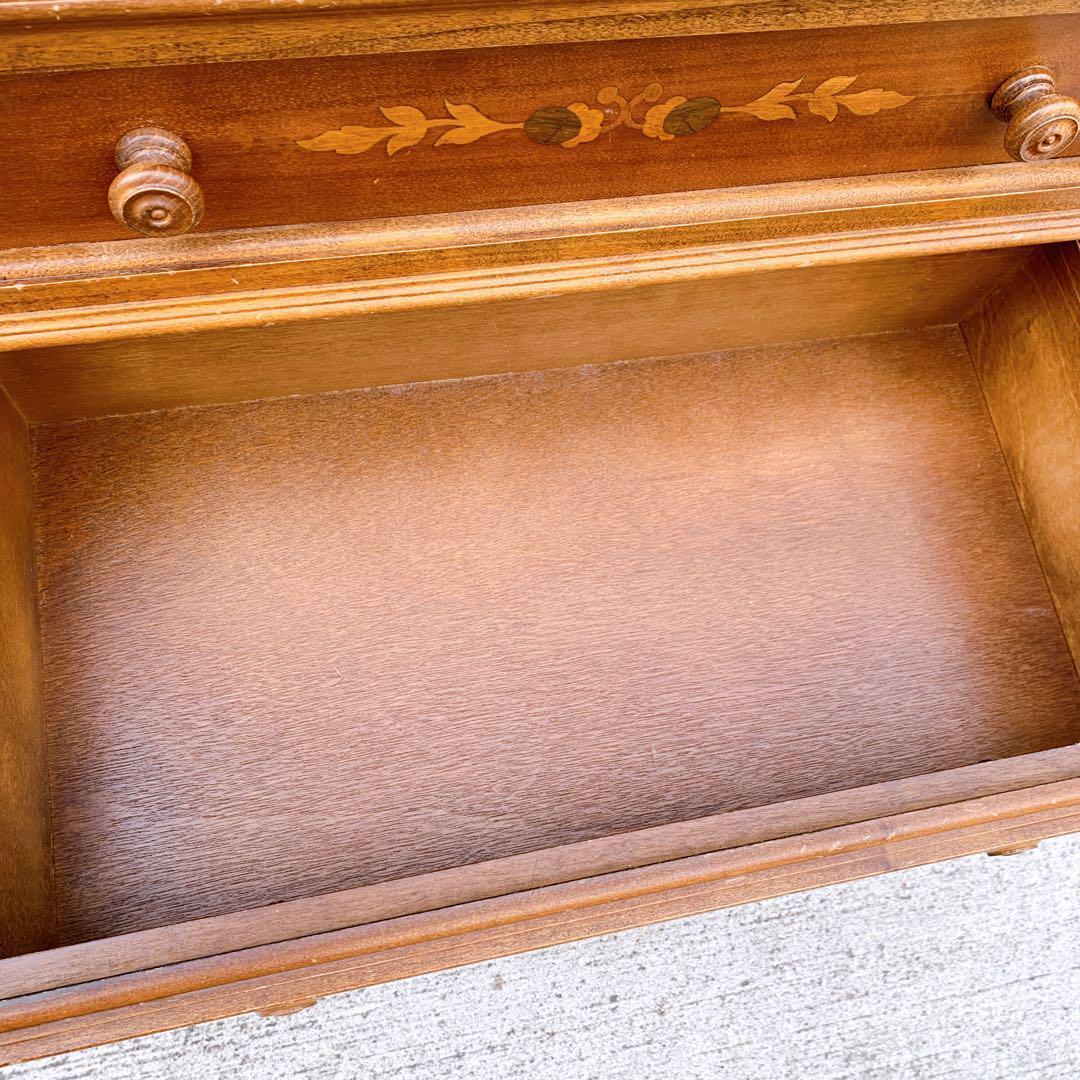 【稀少家具】イタリア 象嵌ライティング ビューロー レトロ机 木製 デスク