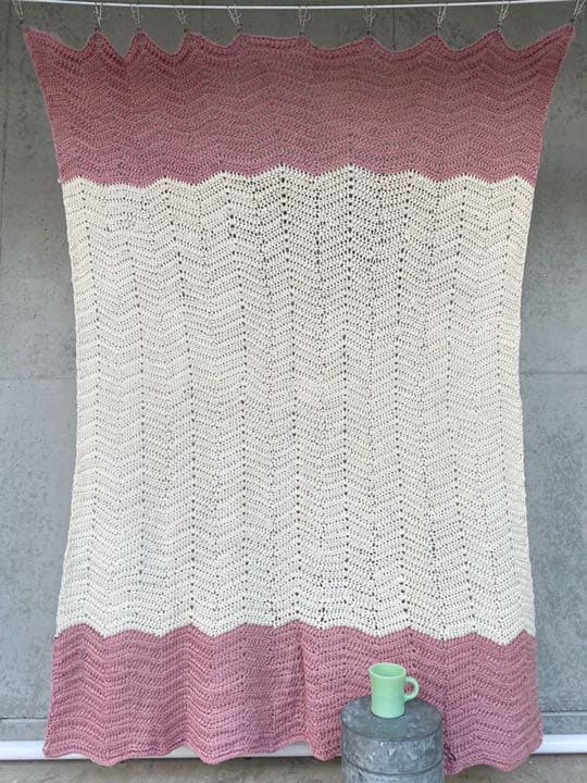 古着 ビンテージ 70s ツートン グラニー ブランケット キャンプ ラグ