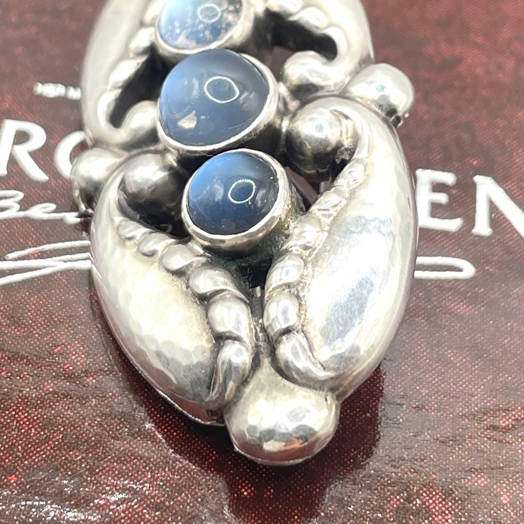 美品 ジョージジェンセン ブローチ 156 ムーンストーン シルバー 925