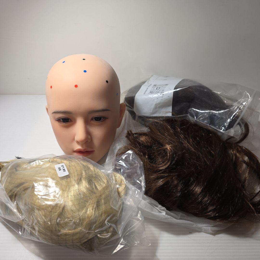 シリコンヘッド 単品 リアルドール　ウィッグ付き　未使用