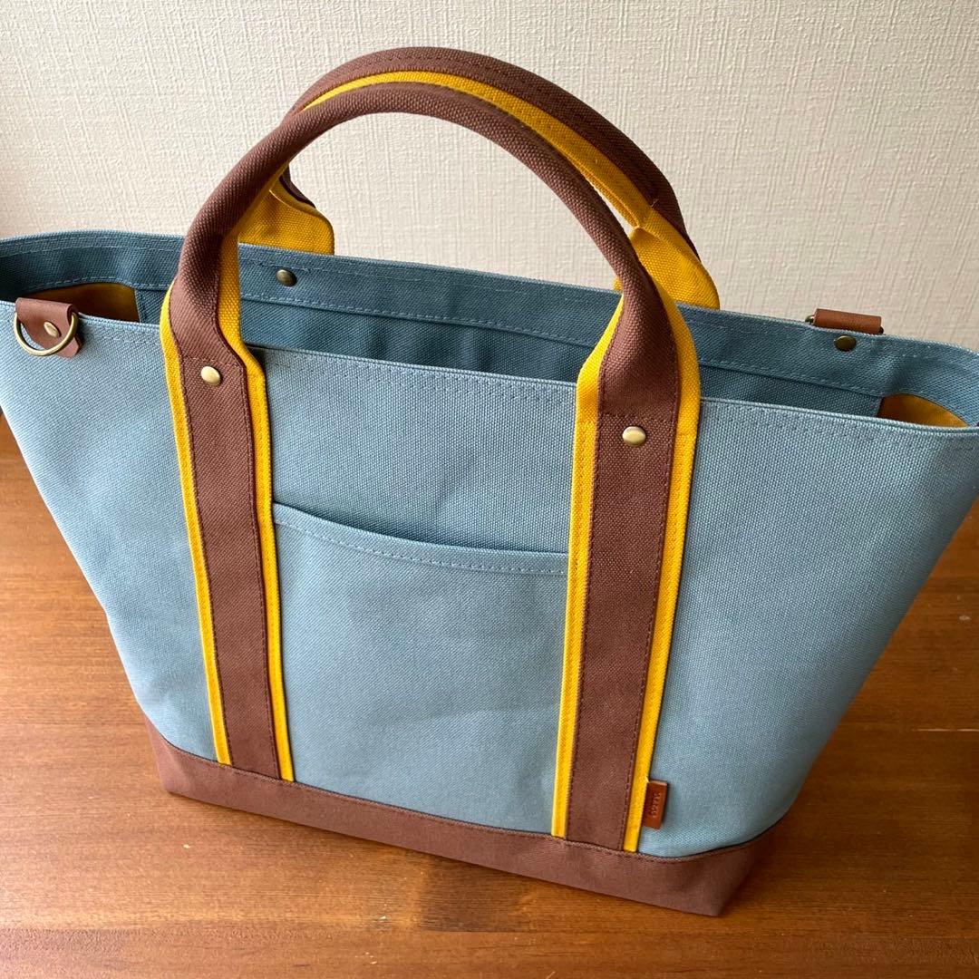 8号帆布トートバッグ(W)ブルージェイド×コーヒー　Zさま専用