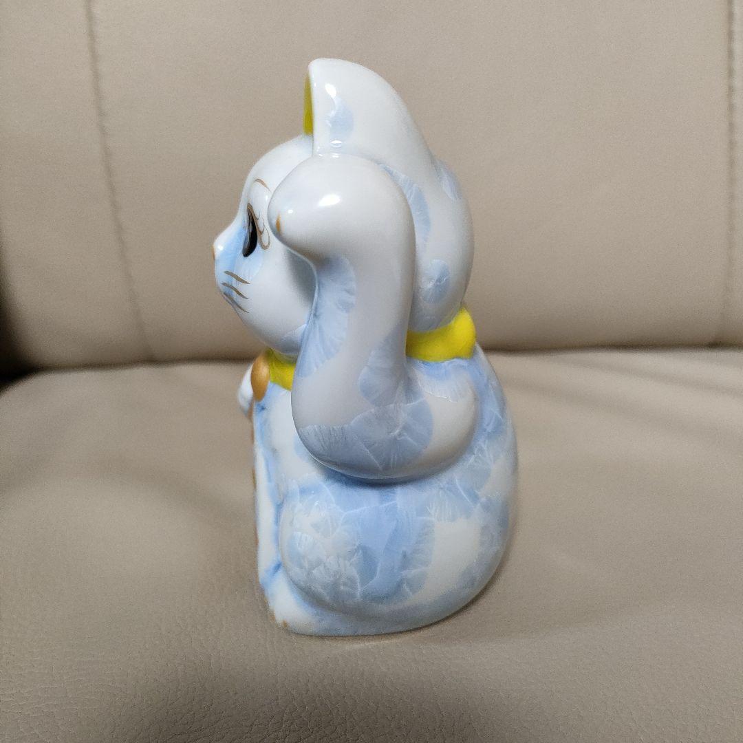 陶あん　陶葊　招き猫　金色の鈴付き　花結晶　京焼　清水焼　箱付き