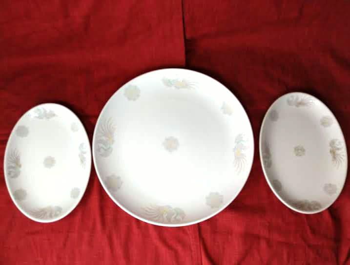 ♥特大皿・楕円中皿・豪華 中華用 ♥ヴィンテージ 希少な山三陶苑・鳳凰6皿