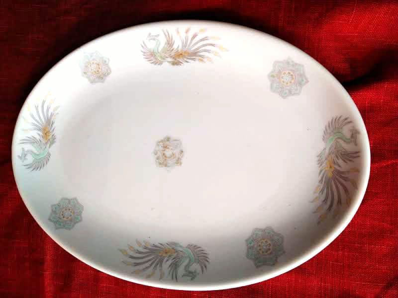 ♥特大皿・楕円中皿・豪華 中華用 ♥ヴィンテージ 希少な山三陶苑・鳳凰6皿