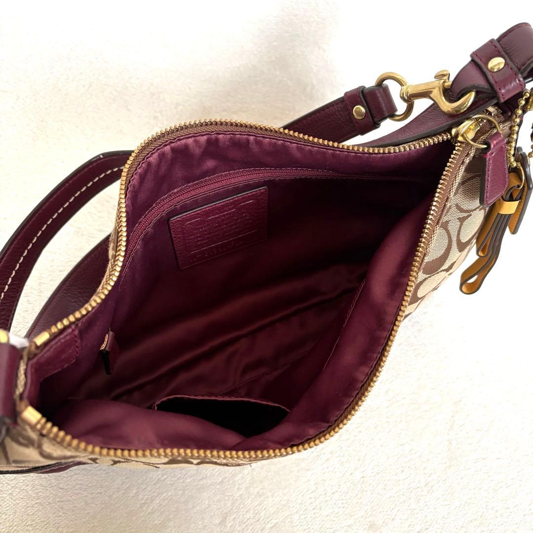 ⭐︎美品【COACH】ワンショルダーバッグ キャンバス レザー シグネチャー 総柄