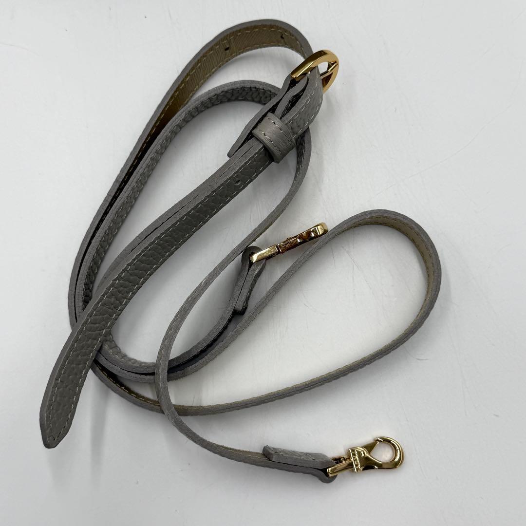 【美品】ADMJ ショルダーバッグ 2way ベーシック 牛革シュリンク グレー