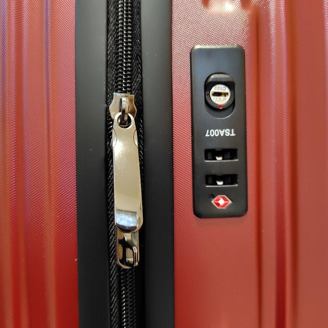 スーツケース キャリーバッグ キャリーケース 超軽量 大型 静音 レッド Ｌ