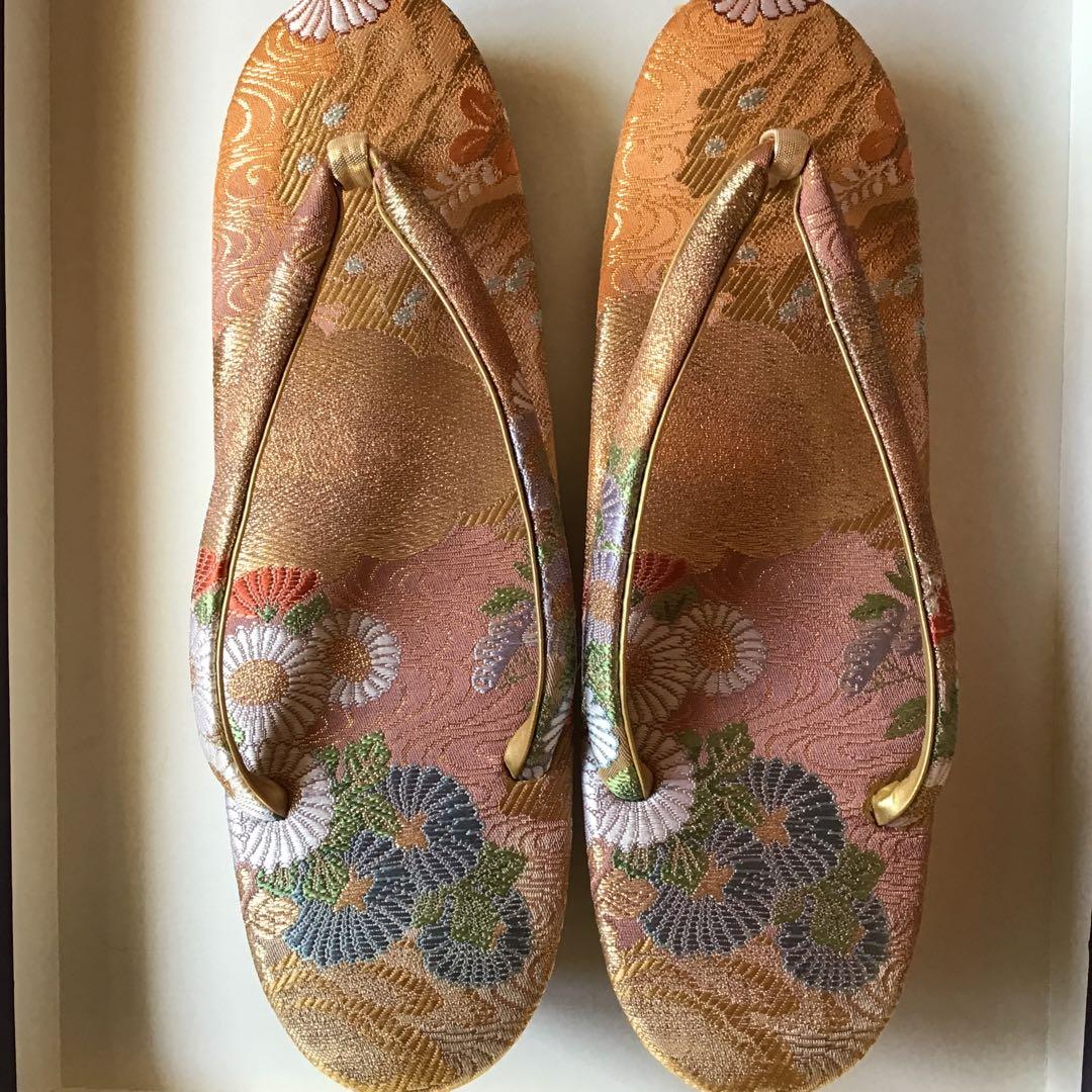 花柄刺繍 和装用バッグと草履セット　成人式　結婚式　卒業式