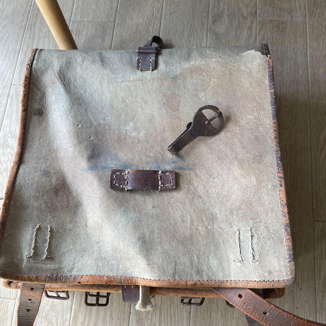 旧日本軍 日本陸軍 毛皮 背嚢 リュック ランドセル型 将校用 当時物 実物