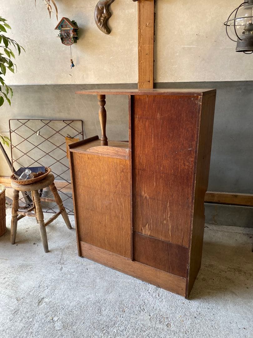 ビンテージ モールガラスのキャビネット ※送料込みに変更します