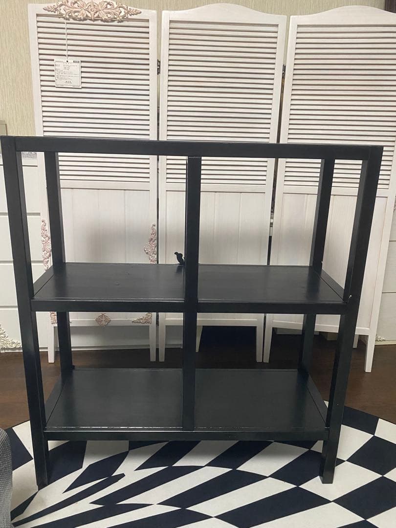 ゴシック ガラス天板 シェルフ♦️百合紋章♦️フルール ド リス♦️ブラック♦️送料込