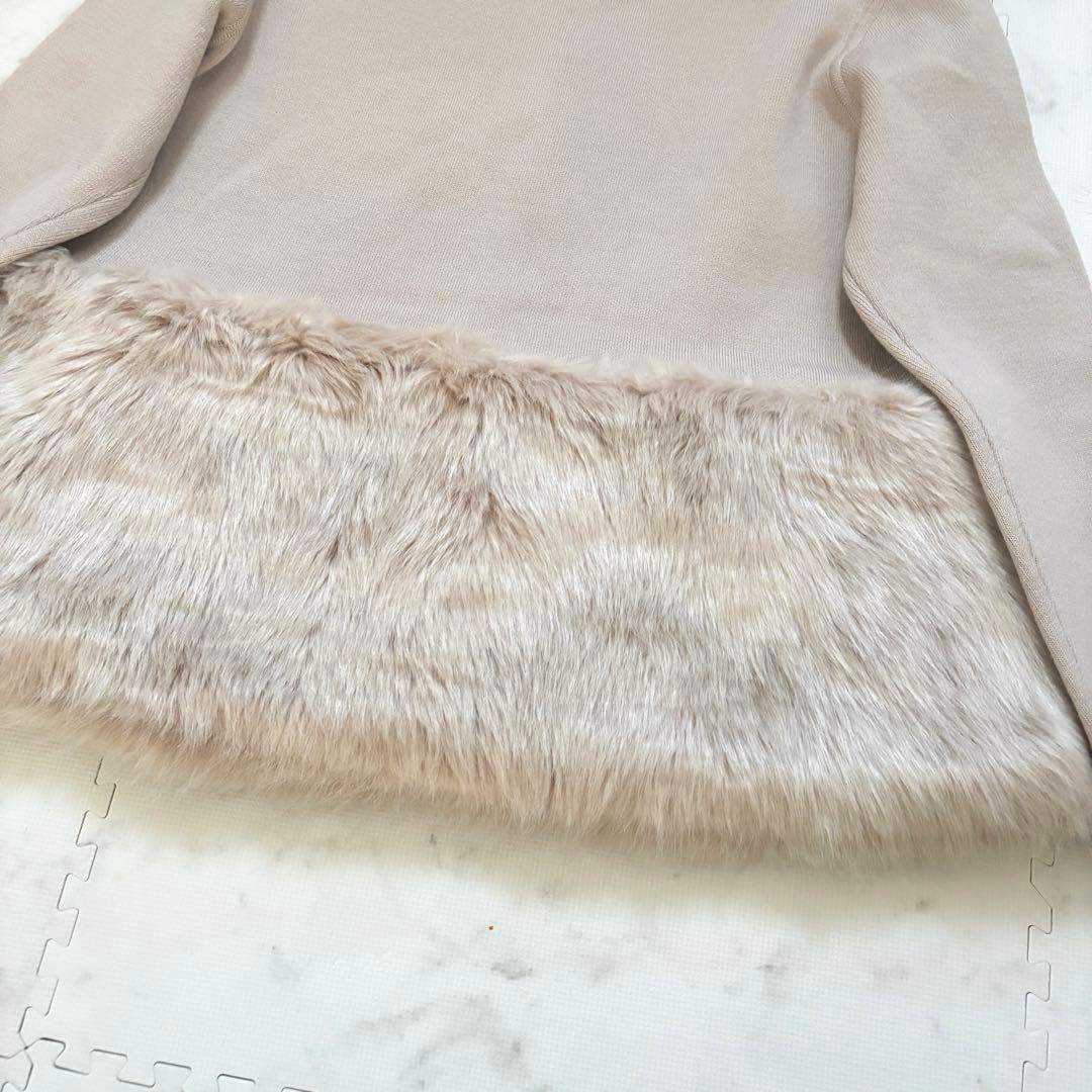 美品✨CELFORD エコファーコンビニットジャケット M ノーカラー ベージュ