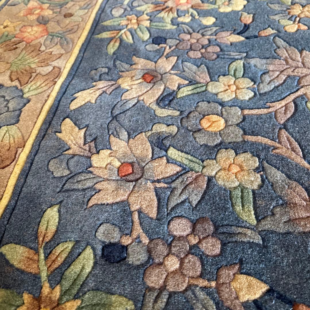 訳あり新品未使用　中国手織り段通140段　ウール