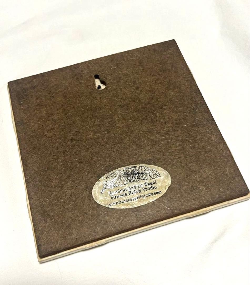 【レア】ハワイアンキルトトロピカル柄 陶器タイル 2枚セットヴィンテージ