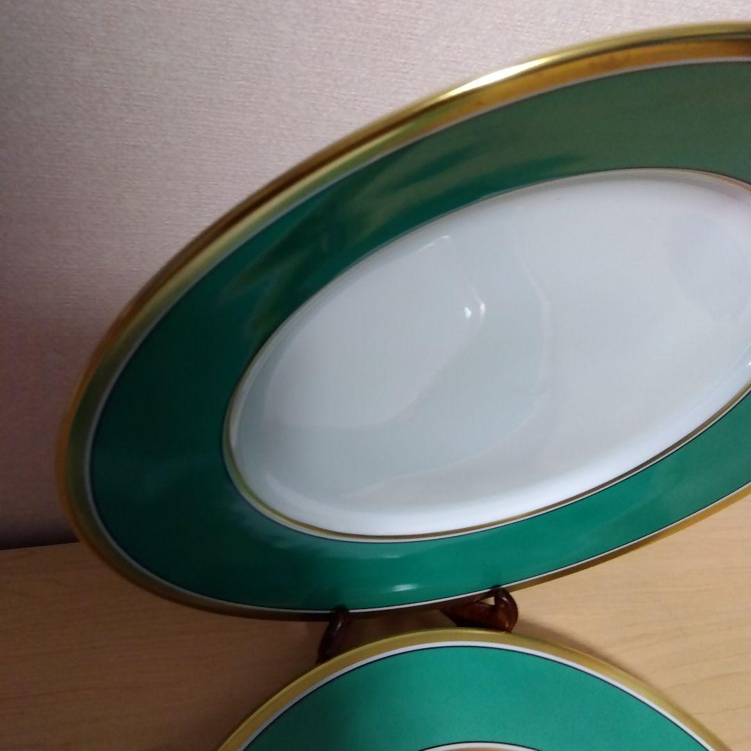 未使用品 Richard Ginori ジノリ インペログリーン　25cm ペア