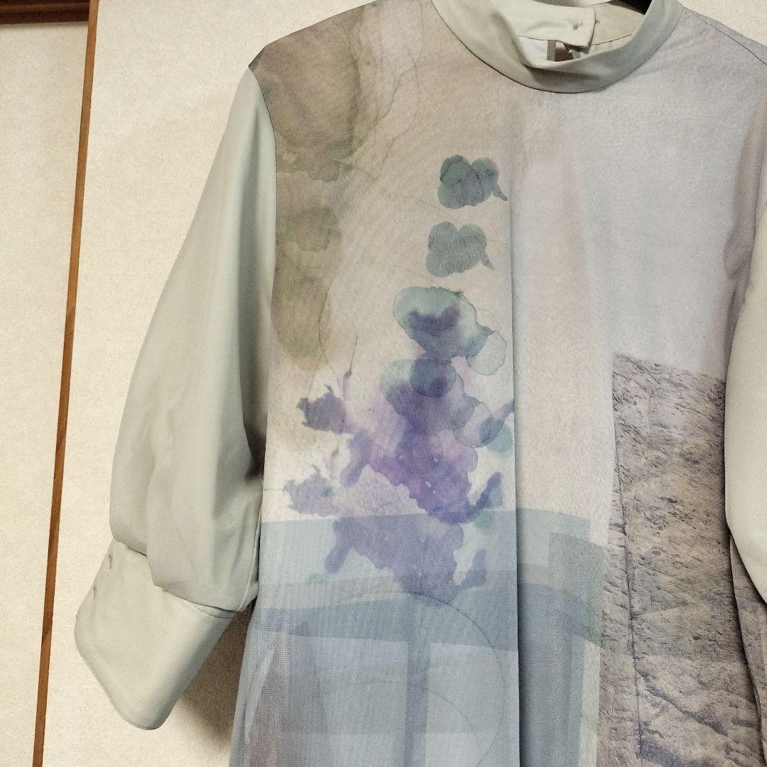 タグ付き 未使用 パブリックトウキョウ 水彩調 ワンピース グレー