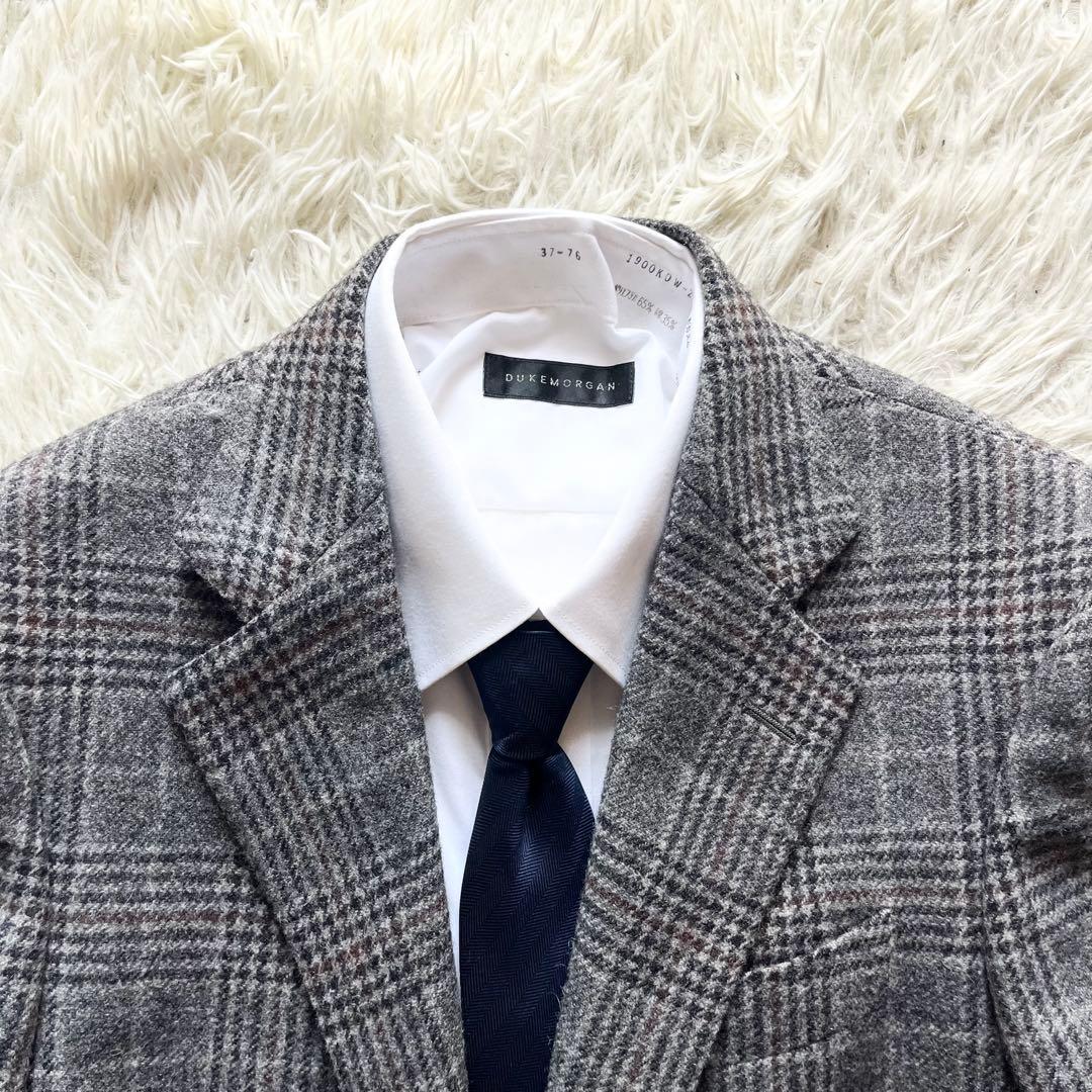 <美品>BOGLIOLI グレー チェック ウール ジャケット サイズ42