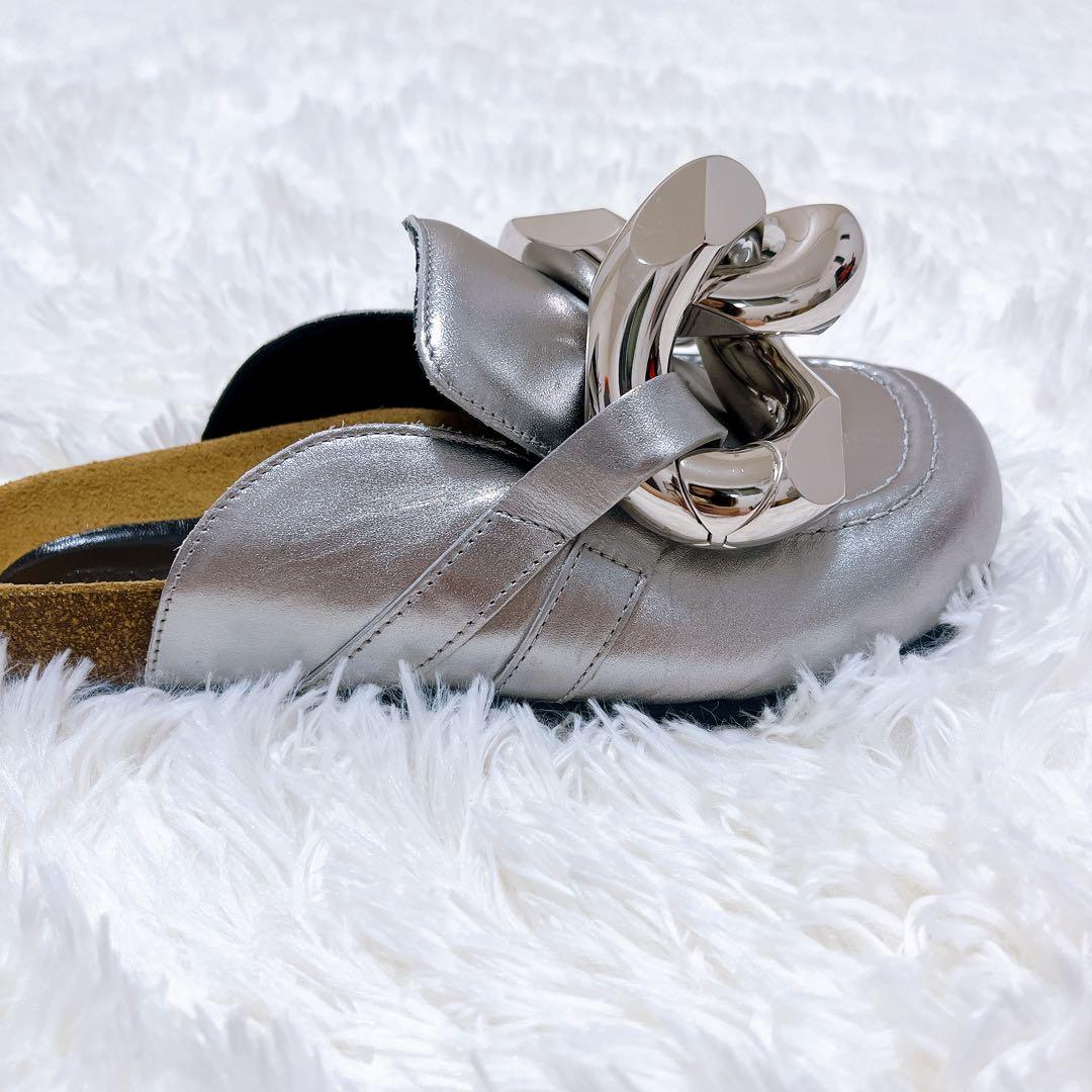 [美品]JW ANDERSON チェーンバックレスレザーローファー 36