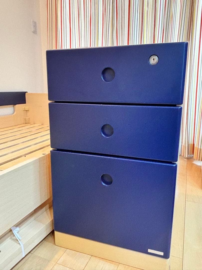 ロフトベッド デスク付き システムベッド　ネイビー　コイズミ学習デスク　椅子付き