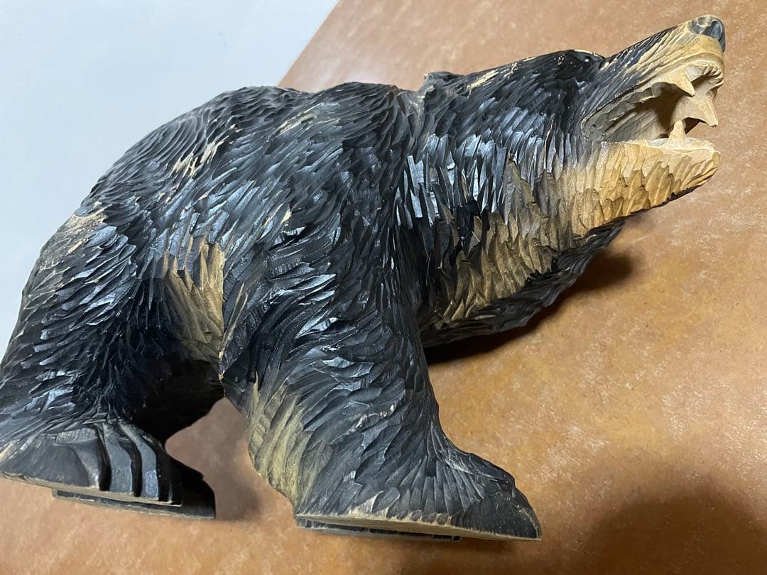 八雲町木彫り熊　木歩作　引間二郎　北海道民藝工芸品