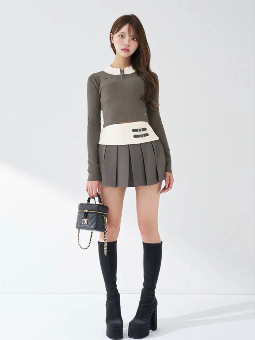 Darich 【ゴールドパーツ】キルティングスクエアミニバッグ　BLK