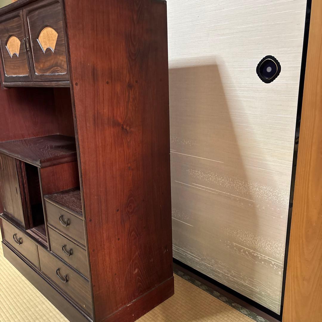 茶箪笥　木製レトロ茶道具棚