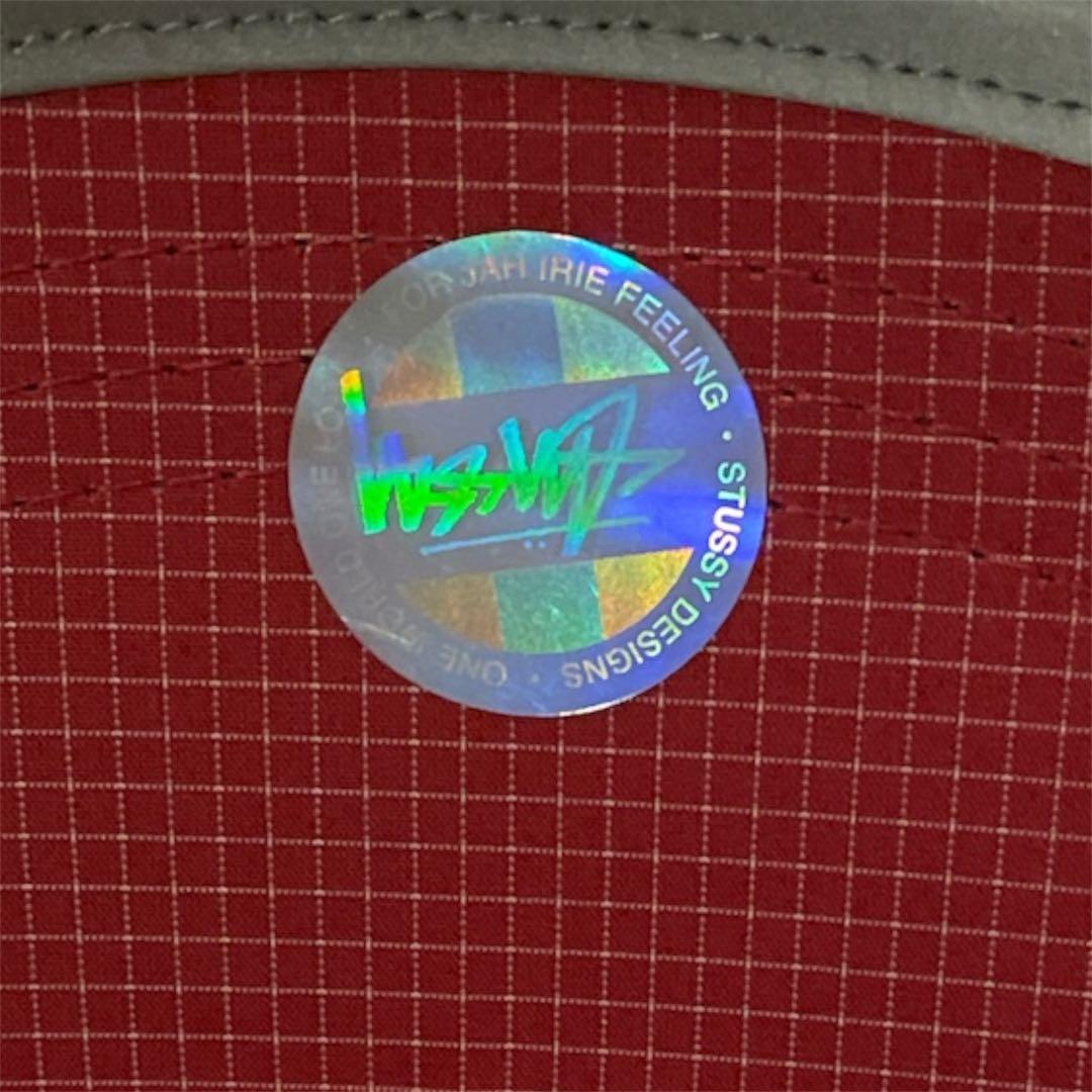 Stussy sport nylon capナイロンキャップ　赤　チェック柄