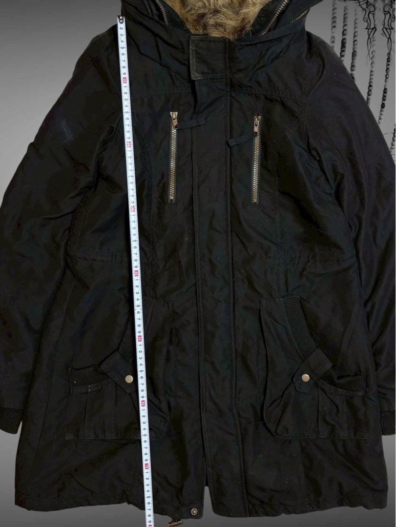 希少00sy2k平成ギャル黒モッズ　ミリタリーフード　ギミックダークコア小悪魔