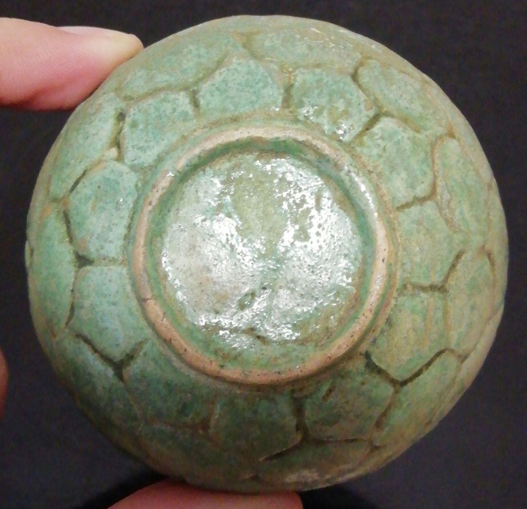 竹世書付　交趾　色絵　牡丹　タイ　香合　共箱　茶道具