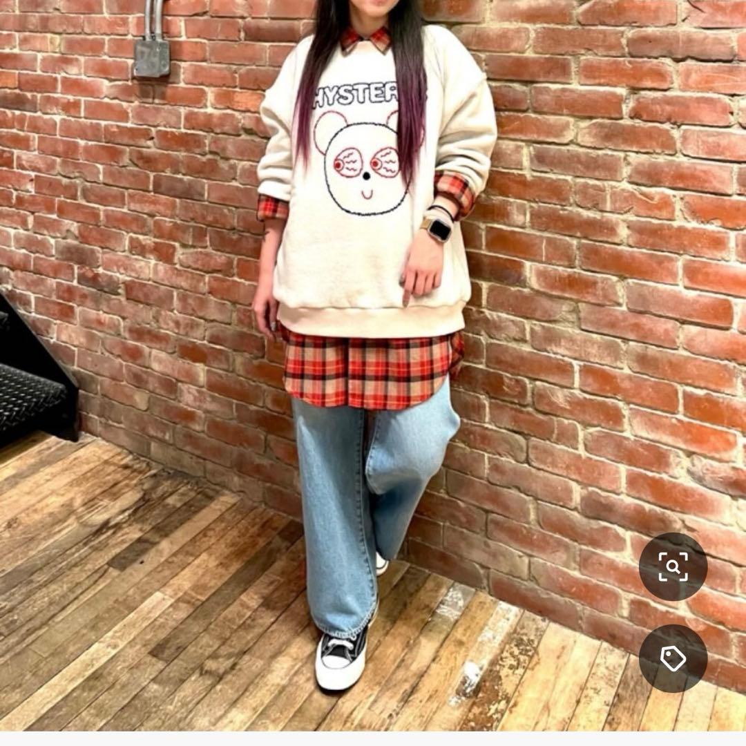 ヒステリックグラマー　RED EYE FLASH刺繍　オーバーサイズスウェット