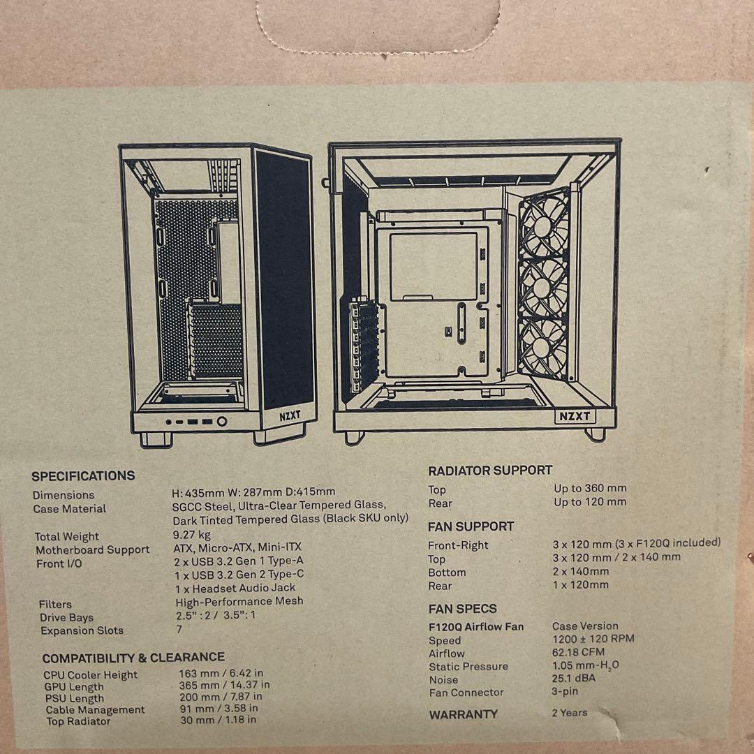 【美品】NZXT H6 Flow CC-H61FW-01 （ホワイト）