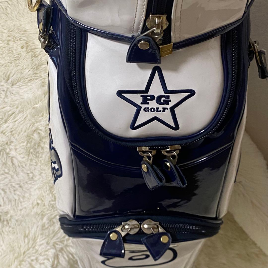 パーリーゲイツ キャディ バッグ スマイル89 ニコチャン エナメル ホワイト